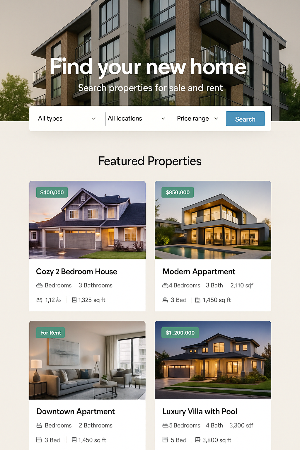 เว็บไซต์อสังหาริมทรัพย์ปี 2025