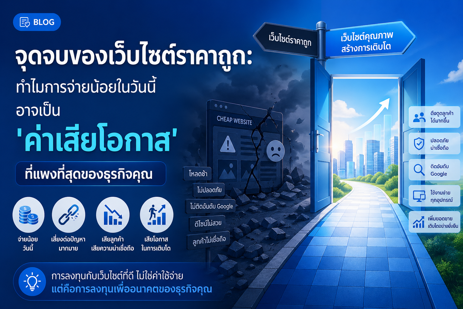 จุดจบของเว็บไซต์ราคาถูก: ทำไมการจ่ายน้อยในวันนี้ อาจเป็น 'ค่าเสียโอกาส' ที่แพงที่สุดของธุรกิจคุณ